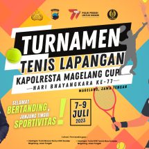 Hari Bhayangkara Ke-77, Atlit PON Turut Meriahkan Turnamen Tenis Lapangan Kapolresta Magelang Cup