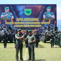Lewat Apel Bersama Penyerahan, Mayjen TNI Ilyas Alamsyah Secara Utuh Menerima Satuan Kodam XVIII/Kasuari