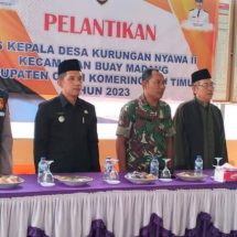 Bersama Muspika, Kapolsek Buay Madang Hadiri Pelantikan Pjs. Kepala Desa Kurungan Nyawa II